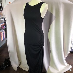 Casual maxi dress, shirred/ruched at the hip